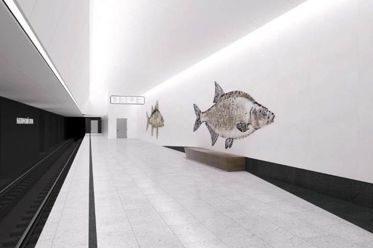 На станции метро «Нагатинский Затон» установят пано с изображением рыб